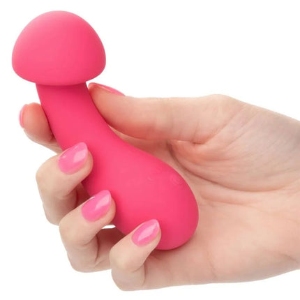Vibranter pinker CalExotics Pixies Exciter Rosa Silikon-Toy mit pilzförmigem Kopf und geschwungenem Griff