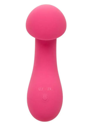 Rotes silikon vibrierendes spielzeug mit rundem kopf und ergonomischem griff von calexotics pixies exciter rosa