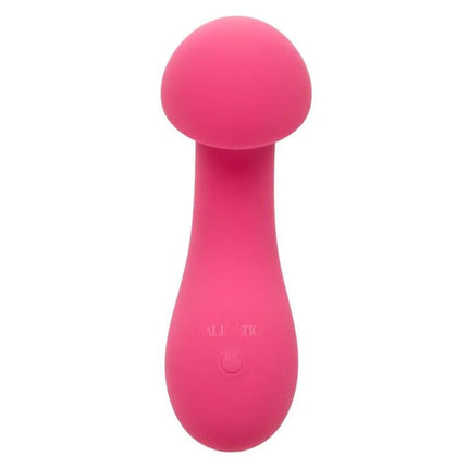 Rotes silikon vibrierendes spielzeug mit rundem kopf und ergonomischem griff von calexotics pixies exciter rosa