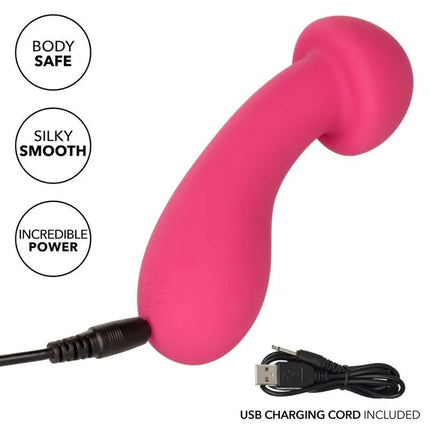 Pink silikonkörperstab pixies exciter rosa von calexotics mit usb-ladekabel inklusive