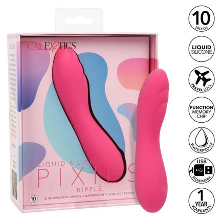 Calexotics pixies ripple rosa rosa silikonvibrator mit 10 geschwindigkeiten und usb wiederaufladbar