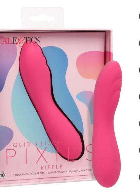 Calexotics pixies ripple rosa rosa silikonvibrator mit 10 geschwindigkeiten und usb wiederaufladbar