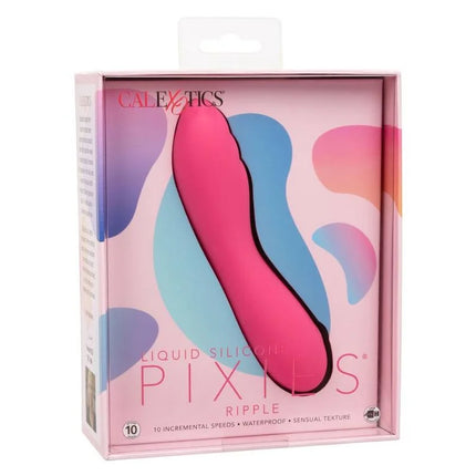 Highwertiges pinkes liquid silicone pixies ripple rosa von calexotics mit glattem, geschwungenem design und sinnlicher textur
