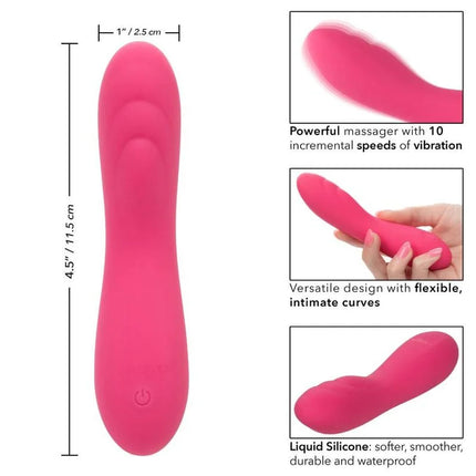 CaleXotics pixies ripple rosa rosa ergonomisch geformter massager aus flüssigsilikon mit glatter flexibler oberfläche und eingebautem schalter