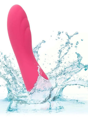 Ein lebhaft rosa, schlank gestaltetes erwachsenenprodukt mit glatter, gewölbter oberfläche und feiner textur von calexotics pixies ripple rosa