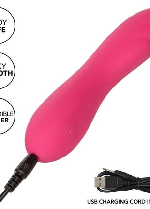 Pink silikon körperfreundlicher vibrator mit usb-ladekabel calexotics pixies ripple rosa