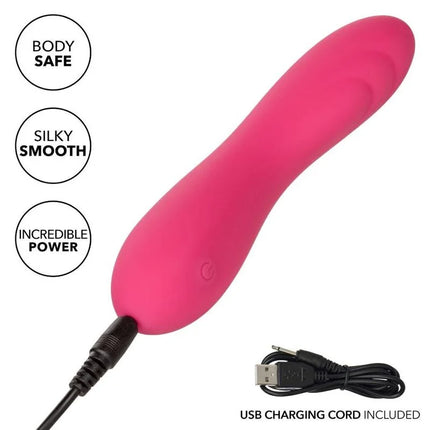 Pink silikon körperfreundlicher vibrator mit usb-ladekabel calexotics pixies ripple rosa