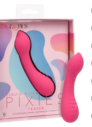 Pinkes silikon-teaser calexotics pixies teaser rosa mit schlankem, gebogenem design und ergonomischem griff