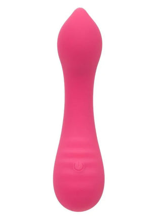 Ein lebendiges pinkes silikon-vibratorspielzeug calexotics pixies teaser rosa mit glattem, konischem design und integriertem powerknopf