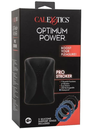 Schwarzer silikon calexotics pro stroker optimale power mit dualmotoren und usb wiederaufladbarem design