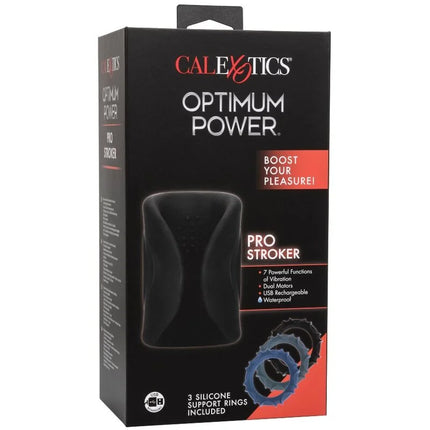 Schwarzer silikon calexotics pro stroker optimale power mit dualmotoren und usb wiederaufladbarem design