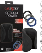 Schwarzer silikon calexotics pro stroker optimale power mit strukturgriff und mitgeliefertenringen