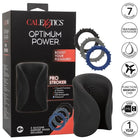 Schwarzer silikon calexotics pro stroker optimale power mit strukturgriff und mitgeliefertenringen