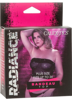 Schwarzes funkelndes bandeau top aus rhine plus size von calexotics für strahlenden glamourösen look