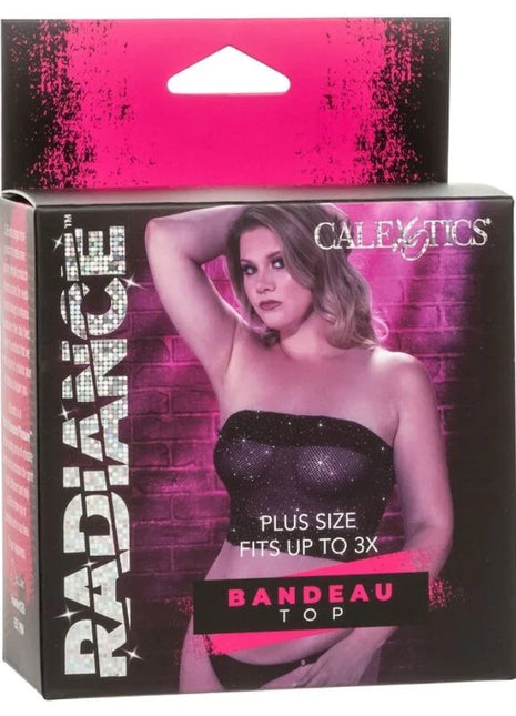 Schwarzes funkelndes bandeau top aus rhine plus size von calexotics für strahlenden glamourösen look