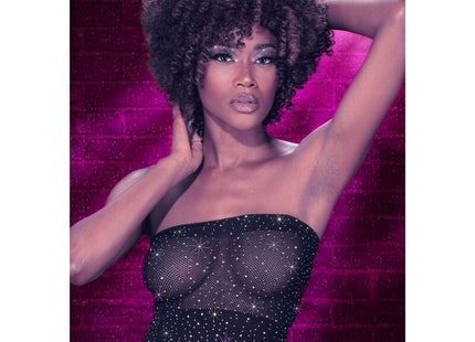 Schwarzes bandeau top von calexotics mit mesh und funkelnden strasssteinen