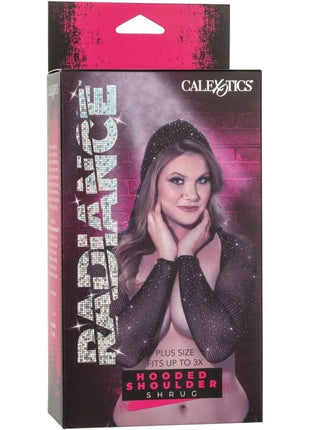 Calexotics radiance plus size kapuzen-schulterbolzen in schwarz mit funkelndem mesh-design
