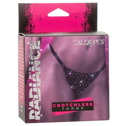 Schwarzer crotchless thong mit funkelnden rhinsteinverzierungen von calexotics modell radiance rheintanga ohne schritt