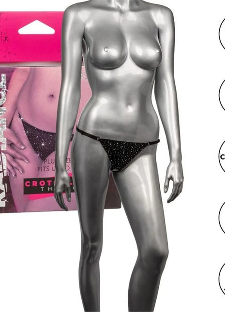 Calexotics radiance rhein-tanga ohne schritt plus größe schwarze glitzer briefs mit funkelnden steinakzenten