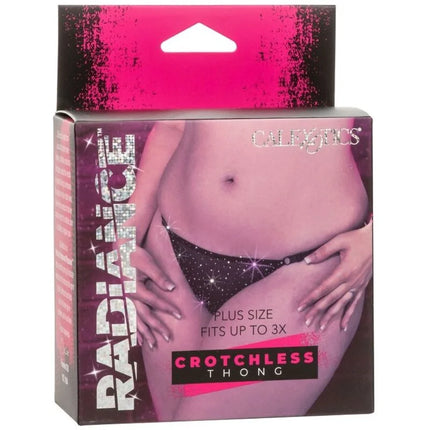 Calexotics radiance rhein-tanga ohne schritt plus größe in schwarz mit sternenmuster aus spitze zeigt die rückseite