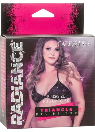 Schwarzes glitzerndes dreieck-bikinitop von calexotic aus der reihe radiance rhine plus größe