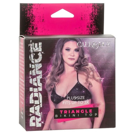 Schwarzes glitzerndes dreieck-bikinitop von calexotic aus der reihe radiance rhine plus größe