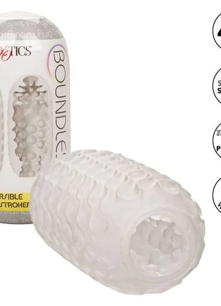 Calexotics reversible nubby stroker weißer transparenter silikon-zylinder mit strukturierter, hohler oberfläche