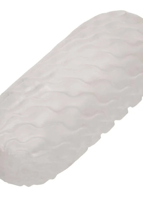 Translucenter weißer silikon eiförmiger stroker mit wellenförmiger oberfläche von calexotics reversible ribbed stroker