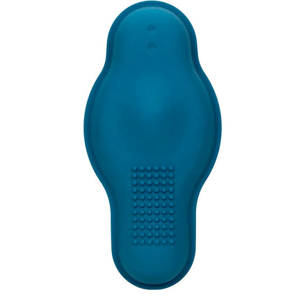 Teal silikonfußförmiges massagepad mit strukturierter griffoberfläche für rider massager doppelmotor fernbedienung blau von calexotics