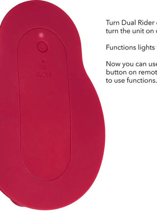 Vibrante rote silikon-fernbedienung für dual rider massager von CalExotics zur komfortablen steuerung