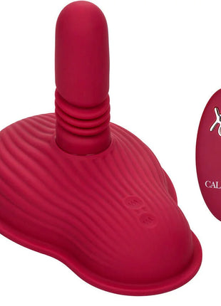Roter silikon vaginalstimulator calexotics rider massager mit texturierter basis und fernbedienung