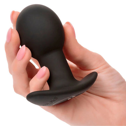 CALEXOTICS - ROCK BOTTOM ANAL PLUG 10 VIBRATIONEN SILIKON SCHWARZ - Analplug