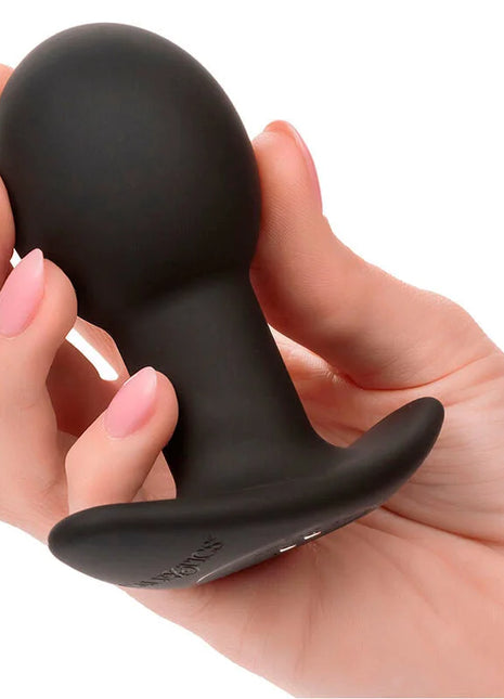 CALEXOTICS - ROCK BOTTOM ANAL PLUG 10 VIBRATIONEN SILIKON SCHWARZ - Analplug