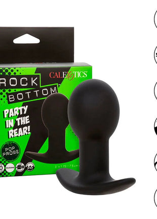 CALEXOTICS - ROCK BOTTOM ANAL PLUG 10 VIBRATIONEN SILIKON SCHWARZ - Analplug