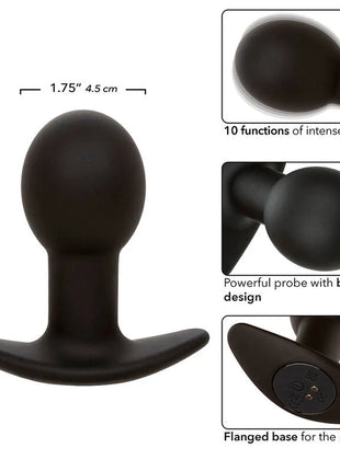 CALEXOTICS - ROCK BOTTOM ANAL PLUG 10 VIBRATIONEN SILIKON SCHWARZ - Analplug