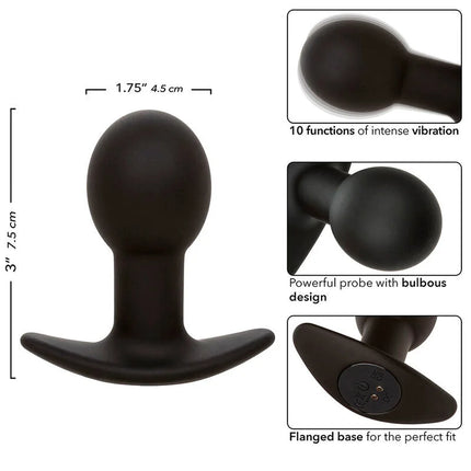 CALEXOTICS - ROCK BOTTOM ANAL PLUG 10 VIBRATIONEN SILIKON SCHWARZ - Analplug