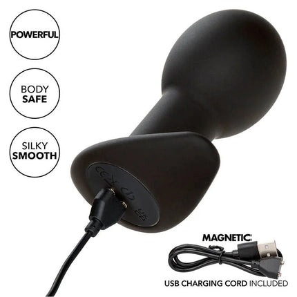 CALEXOTICS - ROCK BOTTOM ANAL PLUG 10 VIBRATIONEN SILIKON SCHWARZ - Analplug