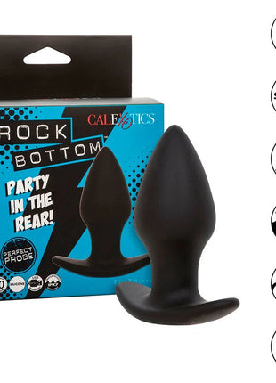 CALEXOTICS - ROCK BOTTOM PERFECT ANAL PLUG 10 VIBRATIONEN SILIKON SCHWARZ - Analplug