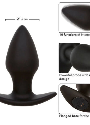 CALEXOTICS - ROCK BOTTOM PERFECT ANAL PLUG 10 VIBRATIONEN SILIKON SCHWARZ - Analplug
