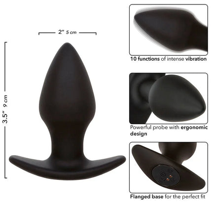 CALEXOTICS - ROCK BOTTOM PERFECT ANAL PLUG 10 VIBRATIONEN SILIKON SCHWARZ - Analplug