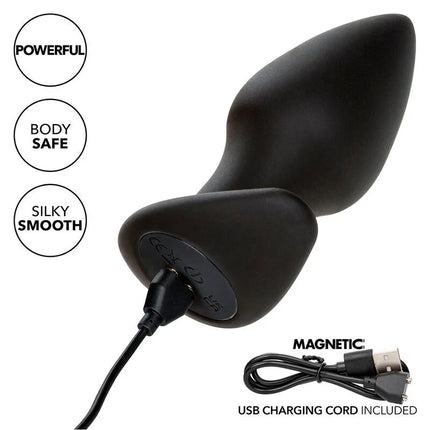 CALEXOTICS - ROCK BOTTOM PERFECT ANAL PLUG 10 VIBRATIONEN SILIKON SCHWARZ - Analplug