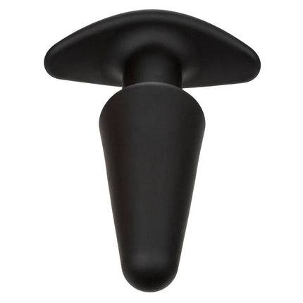 Black silikon analplug von calexotics mit breiter flacher basis und tapered körper für 10 vibrationsstufen