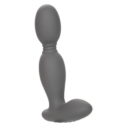 Grauer silikon-analplug mit abgerundetem kopf und konischem boden von calexotics rotatorsonde