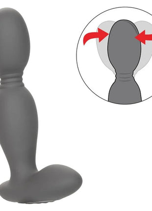 Grauer silikon analplug mit gerundetem kopf und strukturierter basis von calexotics rotatorsonde