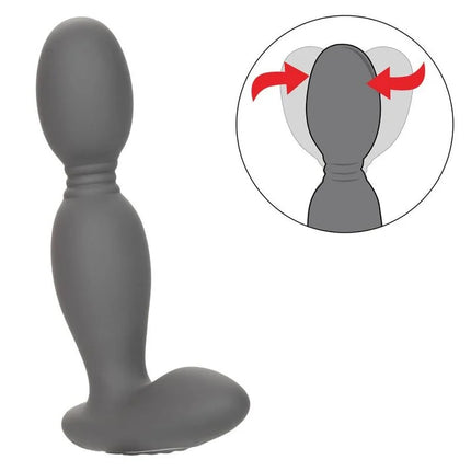 Grauer silikon analplug mit gerundetem kopf und strukturierter basis von calexotics rotatorsonde