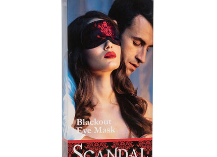 Calexotics scandal blickdichte augenmaske mit roten details in rotem floralem muster und verpackung