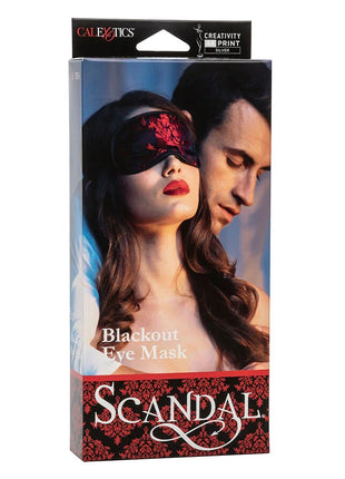 Calexotics scandal blickdichte augenmaske mit roten details in rotem floralem muster und verpackung