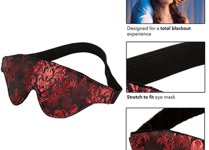 Calexotics scandal blickdichte augenmaske mit roten details in schwarz und rot mit elastischem gummiband