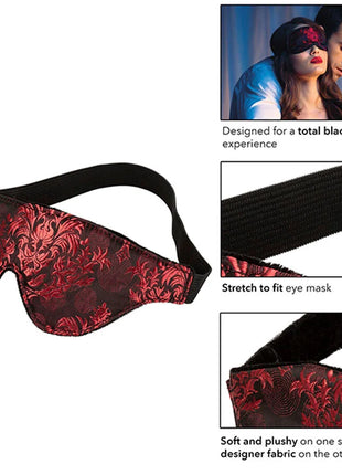 Calexotics scandal blickdichte augenmaske mit roten details in schwarz und rot mit elastischem gummiband