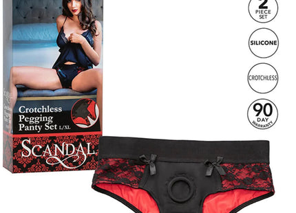 CALEXOTICS - SCANDAL CROTCHLESS PANTIES SET MIT DILDO